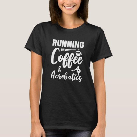 ランニングコーヒー・曲技体操の体操選手 Tシャツ (正面)