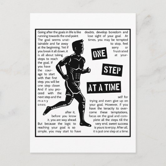 ランニングゴール後の決定やる気を起こさせる ポストカード (正面)