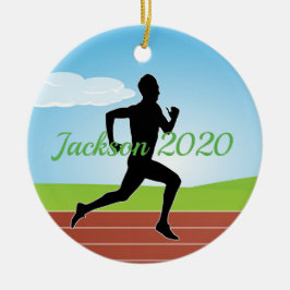ランニングジョギングデザインオーナメント セラミックオーナメント