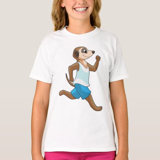 ランニングスポーツのミーアキャット Tシャツ (正面)