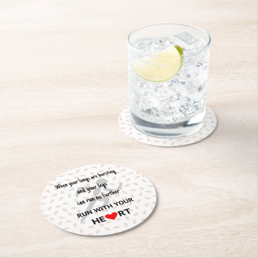 ランニングスポーツやる気を起こさせる引用文 ラウンドペーパーコースター (インサイチュ)