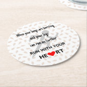 ランニングスポーツやる気を起こさせる引用文 ラウンドペーパーコースター (アングル)