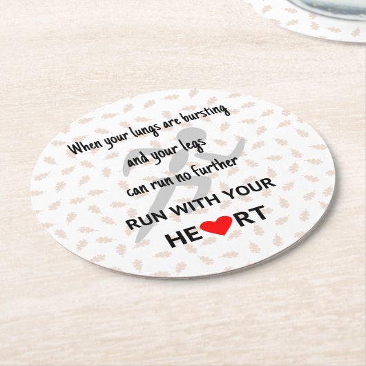 ランニングスポーツやる気を起こさせる引用文 ラウンドペーパーコースター (アングル)