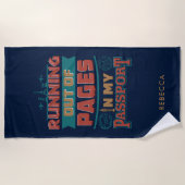ランニングズアウトページファミリーバケーション名前をカスタムする ビーチタオル (正面)