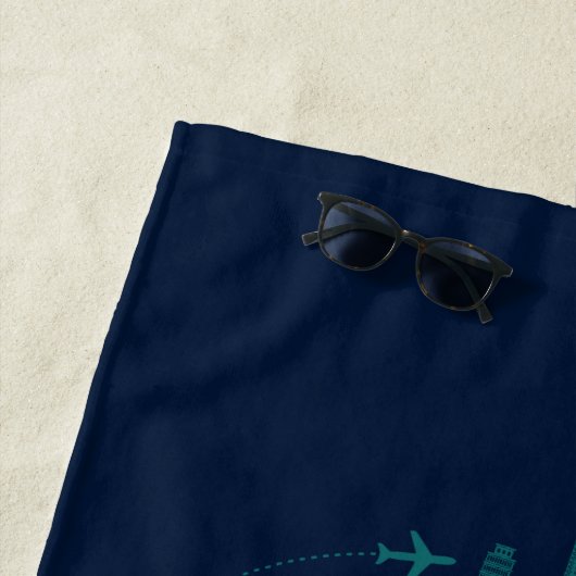 ランニングズアウトページファミリーバケーション名前をカスタムする ビーチタオル (インサイチュ)