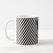 ランニングズゲッコ – 白黒ストライプ コーヒーマグカップ (左)