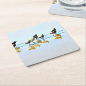 ランニングズサンドピパーズオンヒルトンヘッドビーチ スクエアペーパーコースター (アングル)