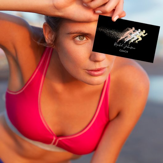 ランニングズスポーツコーチアスリートロゴインストラクターQR 名刺