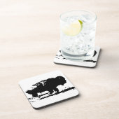 ランニングズバッファローバイソンポップ・アートのアート コースター (右側)