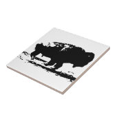 ランニングズバッファローバイソンポップ・アートのアート タイル (側面)