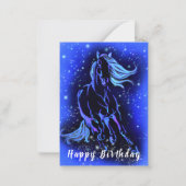 ランニングズホースビッデイカードブルースターリーナイト ノートカード (正面)