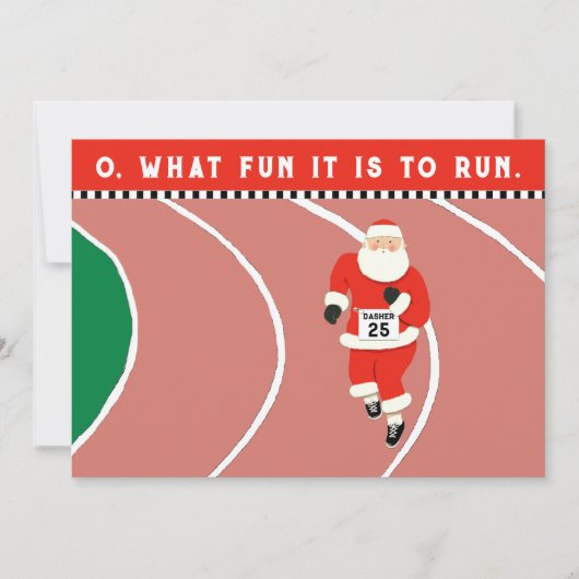ランニングテーマのクリスマス シーズンカード (正面)