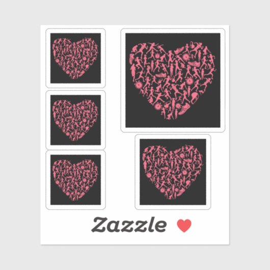 ランニングハート – 女子ランナーシルエット シール (シート)