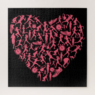 ランニングハート – 女子ランナーシルエット ジグソーパズル