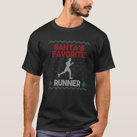 ランニングハーフマラソンの醜いクリスマス汗 Tシャツ (正面)