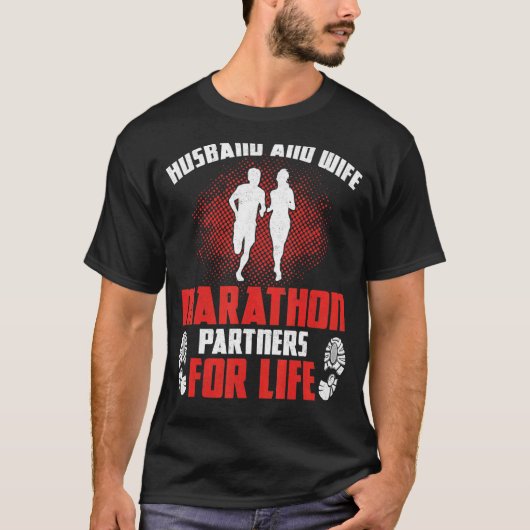 ランニングハーフマラソン結婚の結婚Husb Tシャツ (正面)
