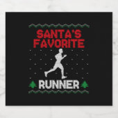 ランニングハーフマラソン醜い スパークリングワインラベル (シングルラベル)