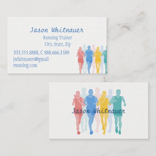 ランニングパーソナルトレーナー、フィットネスインストラクター部 名刺 (正面/裏面)