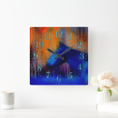 ランニングファンタジーのスタリオン&ホースラバーアーモダント スクエア壁時計 (ホーム)