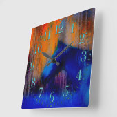 ランニングファンタジーのスタリオン&ホースラバーアーモダント スクエア壁時計 (傾斜)