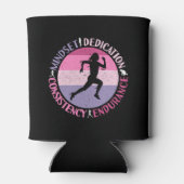ランニングマインドセット - 女性ランナー向けの持久力の引用 缶クーラー (裏面)