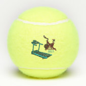 ランニングマシンとスピニングバイクの漫画イラスト テニスボール (裏面)