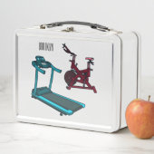 ランニングマシンとスピニングバイクの漫画イラスト メタルランチボックス (インサイチュ)