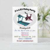 ランニングマシンとスピニングバイクの漫画イラスト 招待状 (スタンド正面)