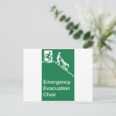 ランニングマン車椅子避難用椅子看板 ポストカード (スタンド正面)