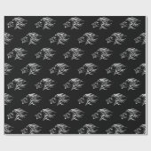 ランニングライオンズラッピング紙あなたの色 – 黒 ラッピングペーパー (フラット)