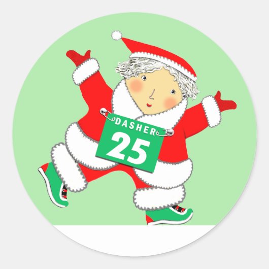 ランニングランナークリスマスホリデー ラウンドシール (正面)