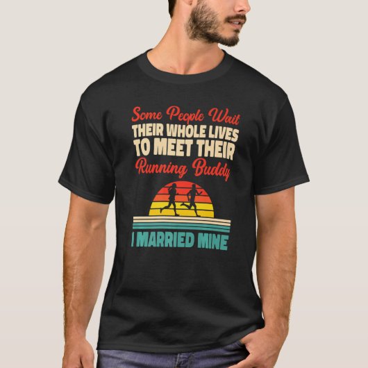 ランニングランナーハーフマラソン結婚式ウエディングハズバンド Tシャツ (正面)