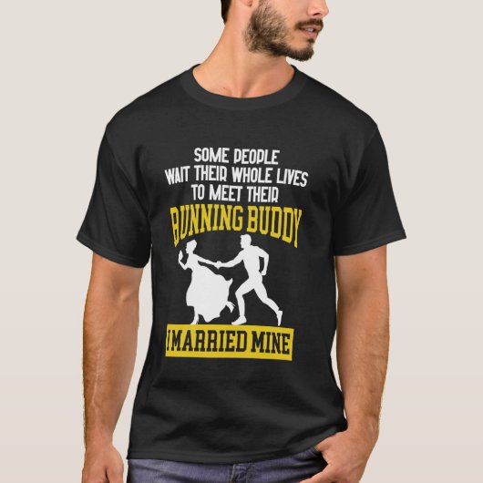 ランニングランナーハーフマラソン結婚式ウエディングハズバンド Tシャツ (正面)