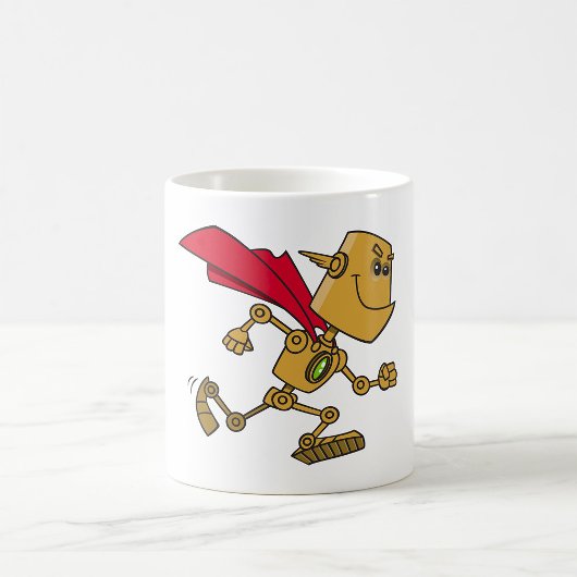 ランニングロボットスーパーヒーロー漫画キャラクター コーヒーマグカップ