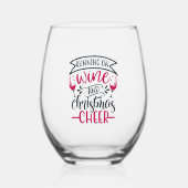 ランニングワインとクリスマス応援 ステムなしワイングラス (正面)