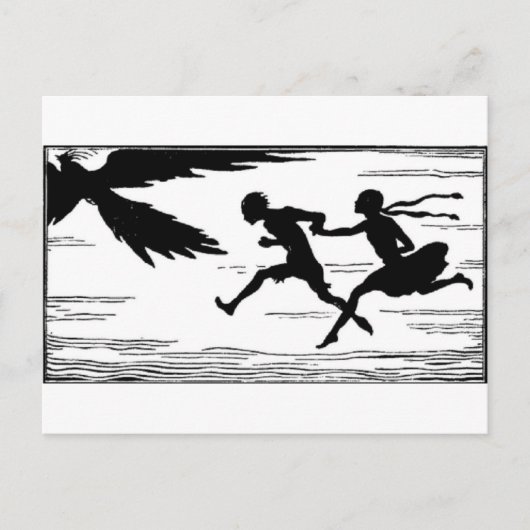 ランニング夫婦 ポストカード (正面)