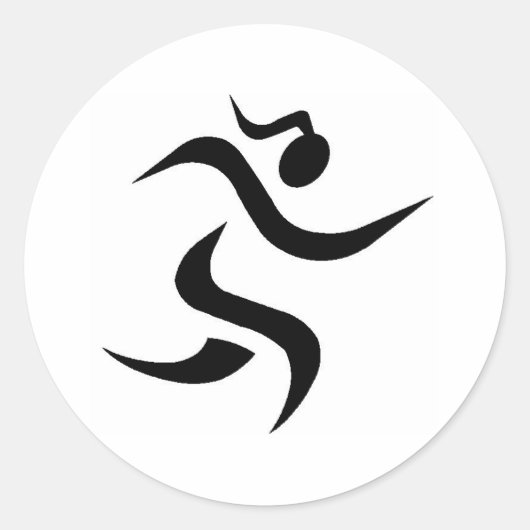 ランニング女の子 ラウンドシール (正面)