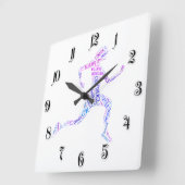 ランニング女 スクエア壁時計 (傾斜)