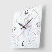 ランニング女 スクエア壁時計 (傾斜)