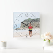 ランニング女 スクエア壁時計 (ホーム)