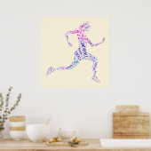 ランニング女 ポスター (キッチン)