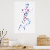ランニング女 ポスター (キッチン)