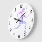 ランニング女 ラージ壁時計 (傾斜)