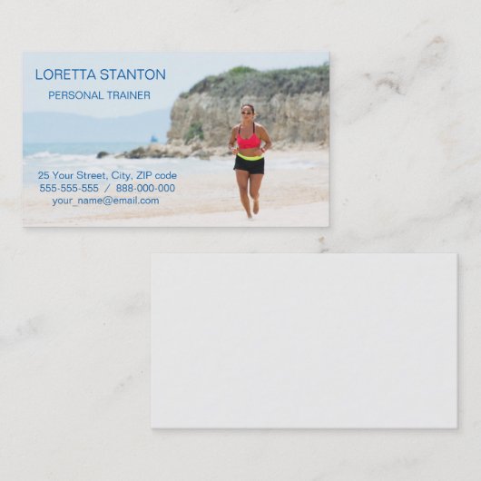 ランニング女 名刺 (正面/裏面)