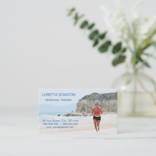 ランニング女 名刺 (スタンド正面)