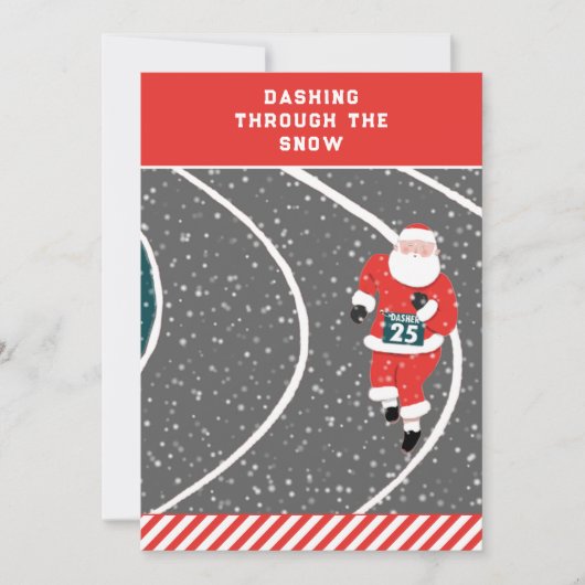 ランニング好きのための面白いクリスマスカード シーズンカード (正面)