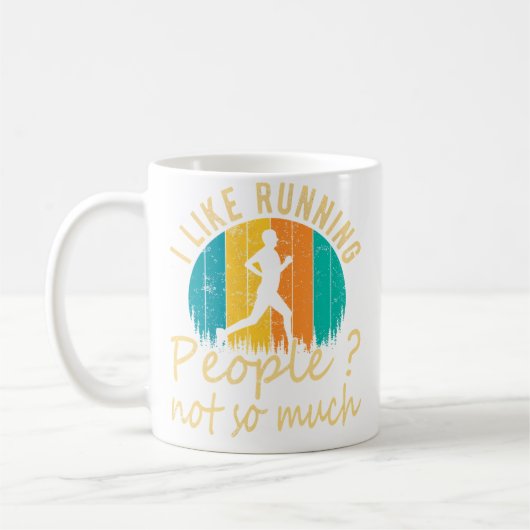 ランニング好き 人はそれほど好きじゃない 面白いランニング コーヒーマグカップ (左)