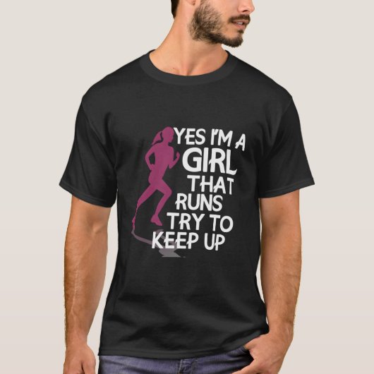 ランニング引用文Yes私は上に走乗りてく保る Tシャツ (正面)