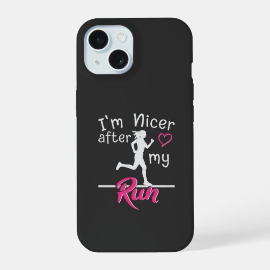ランニング後に私って結構いい人？冗談Tシャツ iPhone 15ケース (裏面)