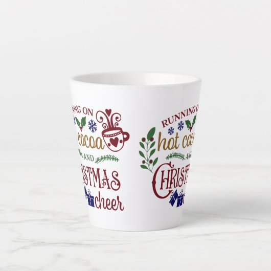 ランニング応援の熱いココアとクリスマス カフェラテマグ (正面)